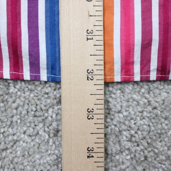 Bugatchi Uomo Shirt Mens 2XL XXL Red/Pink/Yellow Striped Cotton Long Sleeve - Picture 11 of 12